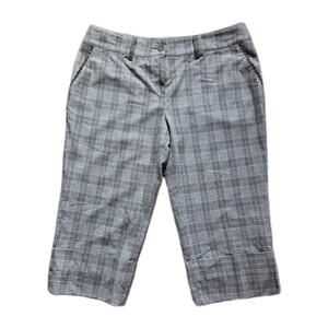 Absolu Made In France Plaid Capri Pants Womens T44 Brown Cropped Preppy EU